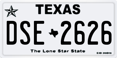TX license plate DSE2626