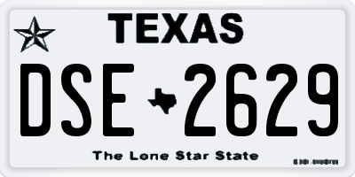 TX license plate DSE2629