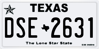 TX license plate DSE2631