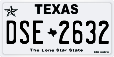 TX license plate DSE2632