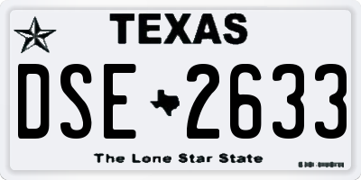 TX license plate DSE2633