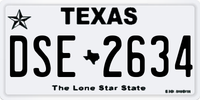 TX license plate DSE2634