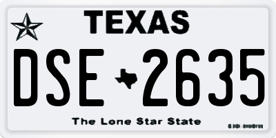 TX license plate DSE2635