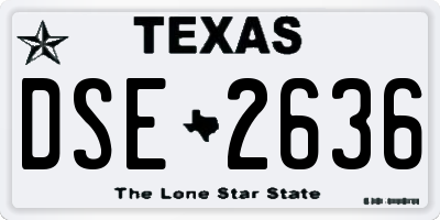 TX license plate DSE2636