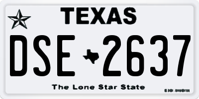 TX license plate DSE2637