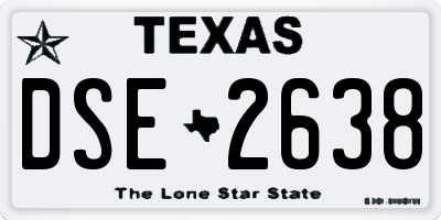 TX license plate DSE2638