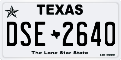TX license plate DSE2640