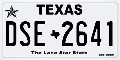 TX license plate DSE2641