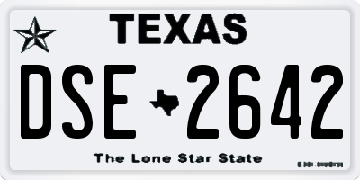 TX license plate DSE2642