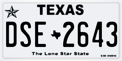 TX license plate DSE2643