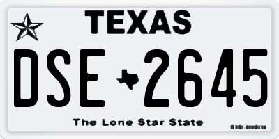 TX license plate DSE2645