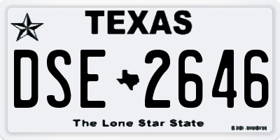 TX license plate DSE2646