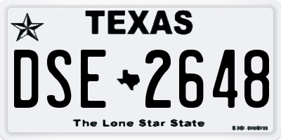 TX license plate DSE2648