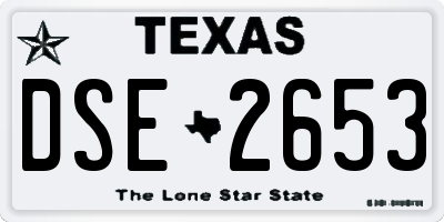 TX license plate DSE2653