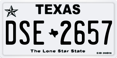 TX license plate DSE2657