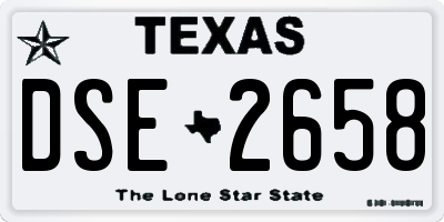 TX license plate DSE2658