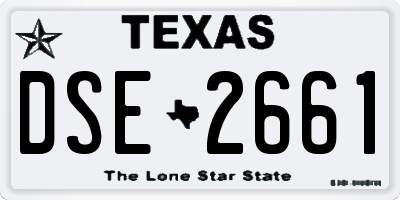 TX license plate DSE2661