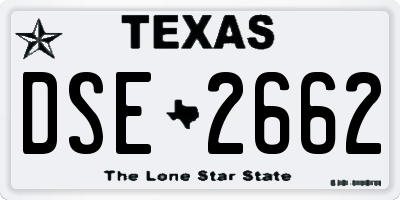TX license plate DSE2662