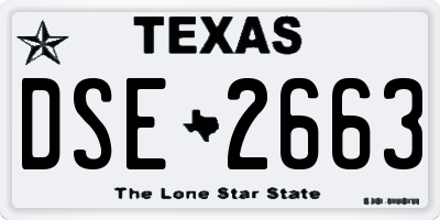 TX license plate DSE2663