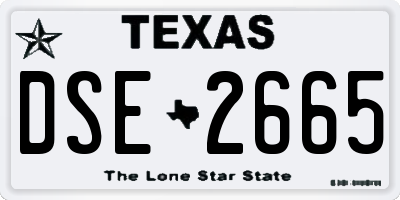 TX license plate DSE2665