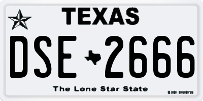 TX license plate DSE2666