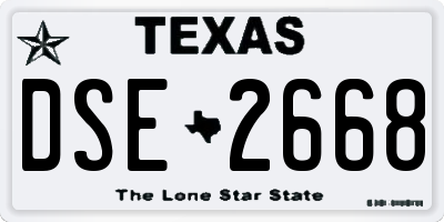 TX license plate DSE2668