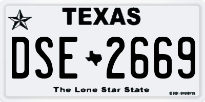 TX license plate DSE2669