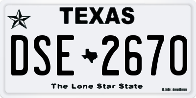 TX license plate DSE2670