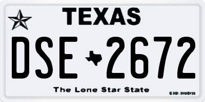 TX license plate DSE2672