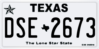 TX license plate DSE2673