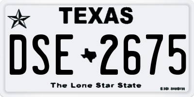 TX license plate DSE2675