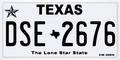 TX license plate DSE2676