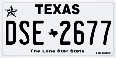 TX license plate DSE2677