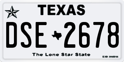 TX license plate DSE2678