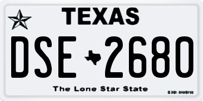 TX license plate DSE2680