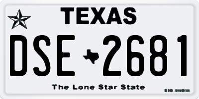TX license plate DSE2681