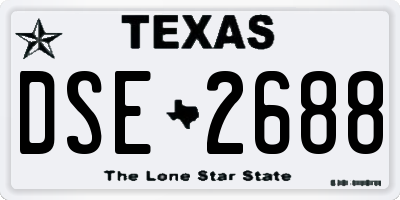 TX license plate DSE2688