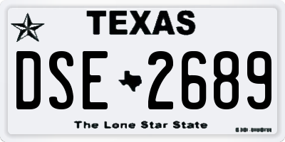 TX license plate DSE2689