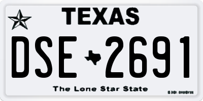 TX license plate DSE2691