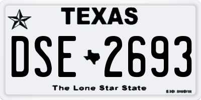 TX license plate DSE2693