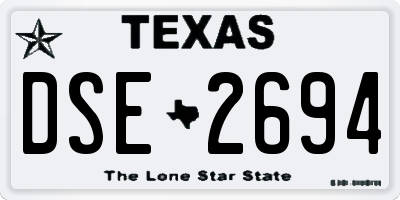 TX license plate DSE2694