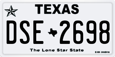 TX license plate DSE2698