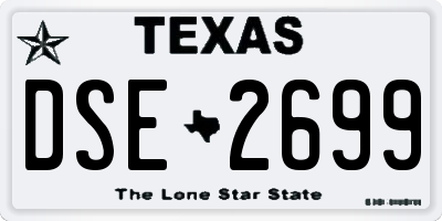 TX license plate DSE2699