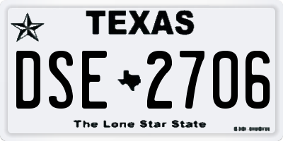TX license plate DSE2706