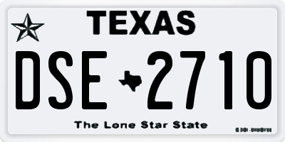 TX license plate DSE2710