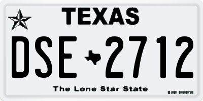 TX license plate DSE2712