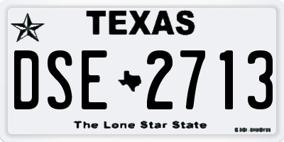 TX license plate DSE2713