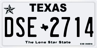 TX license plate DSE2714