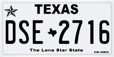 TX license plate DSE2716