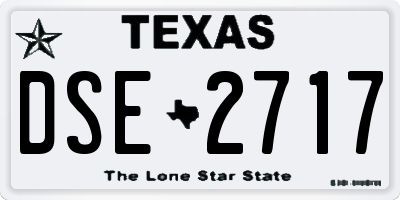 TX license plate DSE2717